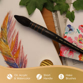 Silver Atelier™ Squirrel Blend Quill Paintbrush | Short Handle | 5025S